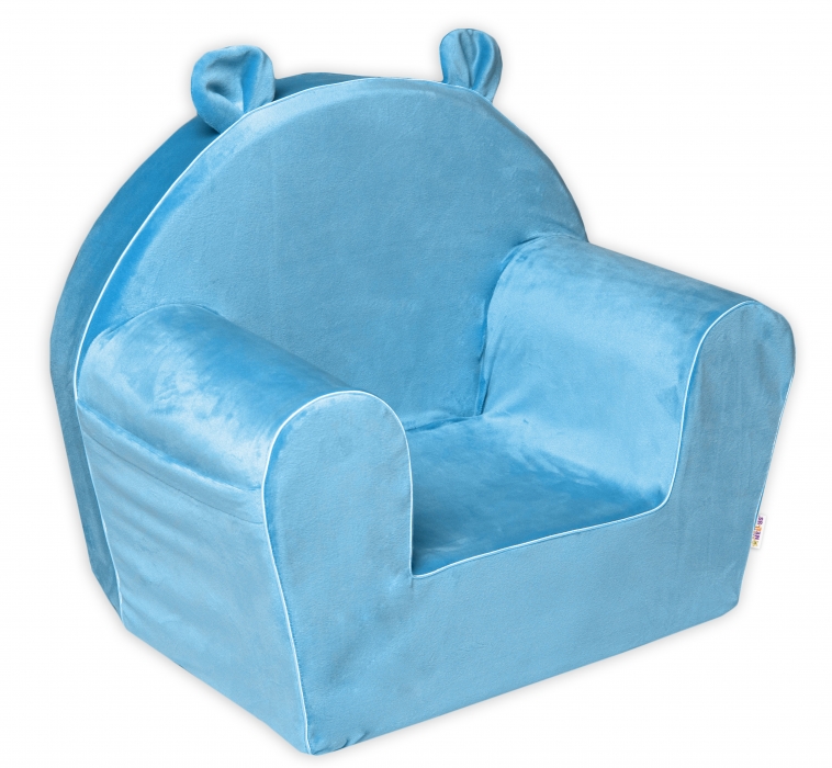 Dětské křesílko Teddy Velvet s boční kapsou Baby Nellys - modré
