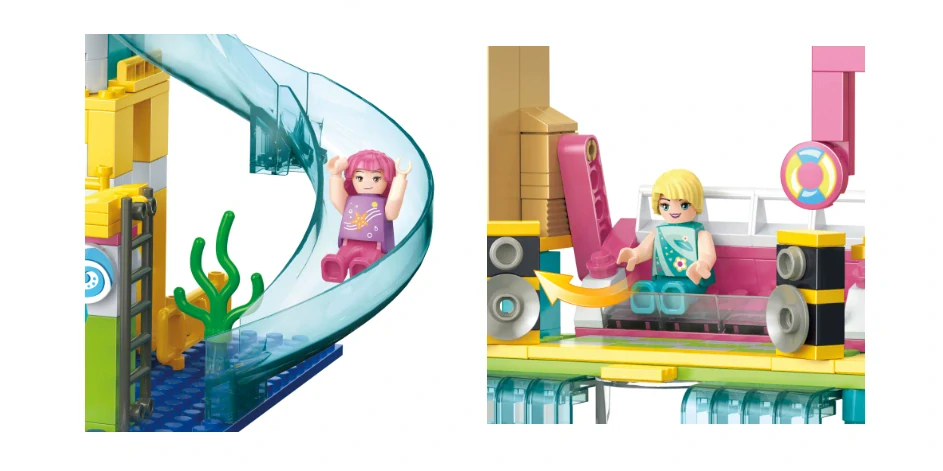 COGO stavebnice Aquapark 715 dílků – kompatibilní s LEGO® + stojánek na minifigurky ZDARMA