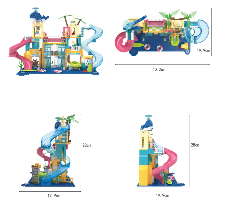 COGO stavebnice Aquapark 715 dílků – kompatibilní s LEGO® + stojánek na minifigurky ZDARMA