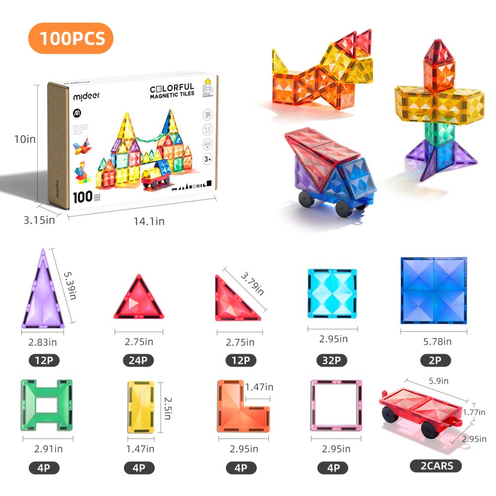 Barevná magnetická stavebnice - 100 ks