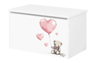 Box na hračky Nellys - Teddy love růžová