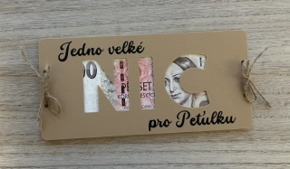 Obálka na peníze/los - NIC