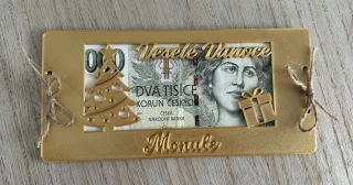 Obálka na peníze/los - Veselé Vánoce + vlastní text